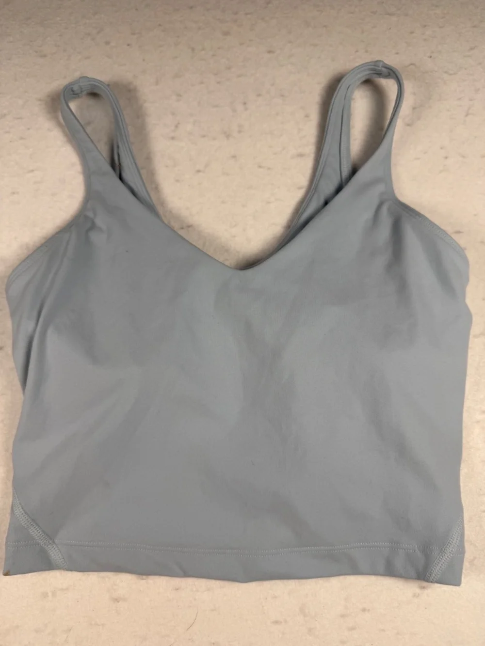 Light Dusty Blue Cropped Workout Tank with Shelf Bra Size Small